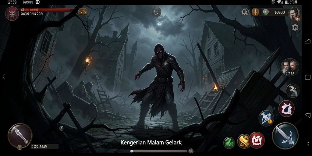Tampilan gameplay menegangkan dalam 2739 saat menjelajahi kegelapan.