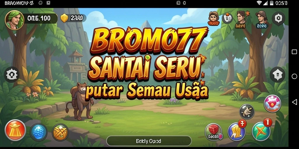 Tampilan gameplay <strong>BROMO77</strong> yang ceria dan menghibur.
