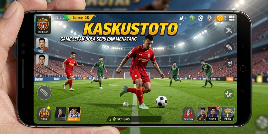 Tangkapan layar KASKUSTOTO menampilkan aksi seru pertandingan sepak bola.