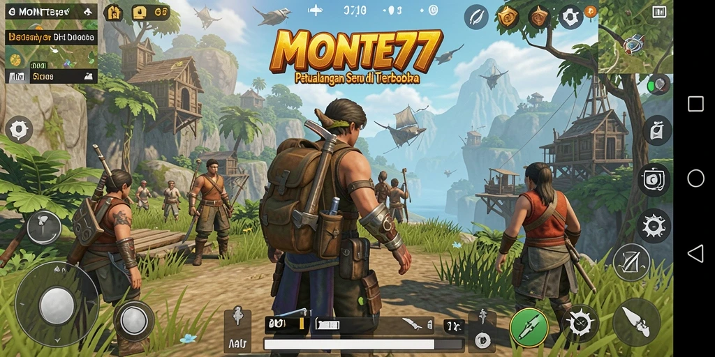Gameplay MONTE77 yang menampilkan dunia terbuka yang luas dan mendetail.