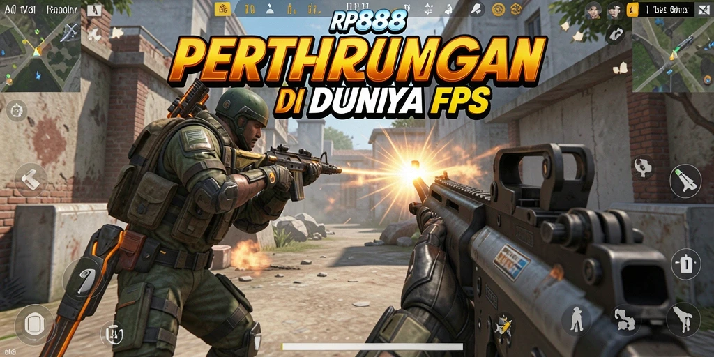 Gameplay seru RP888 dengan aksi tembak-menembak intens.