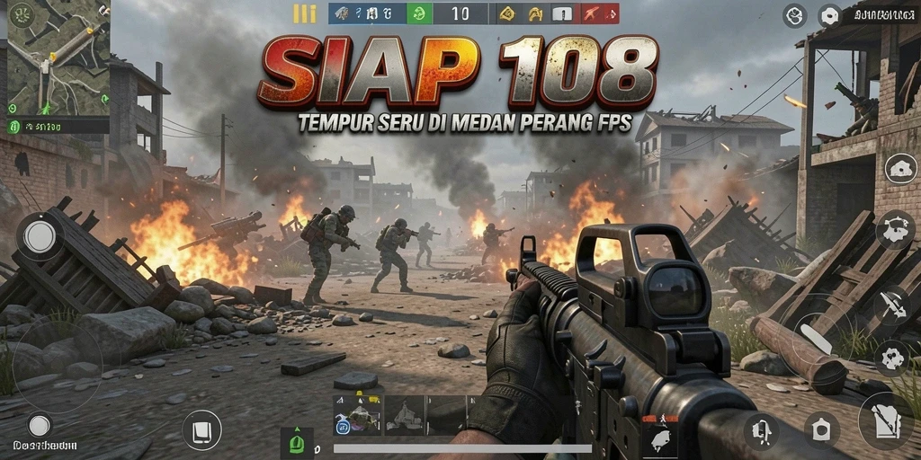 Tampilkan gameplay mendebarkan dalam pertempuran FPS.