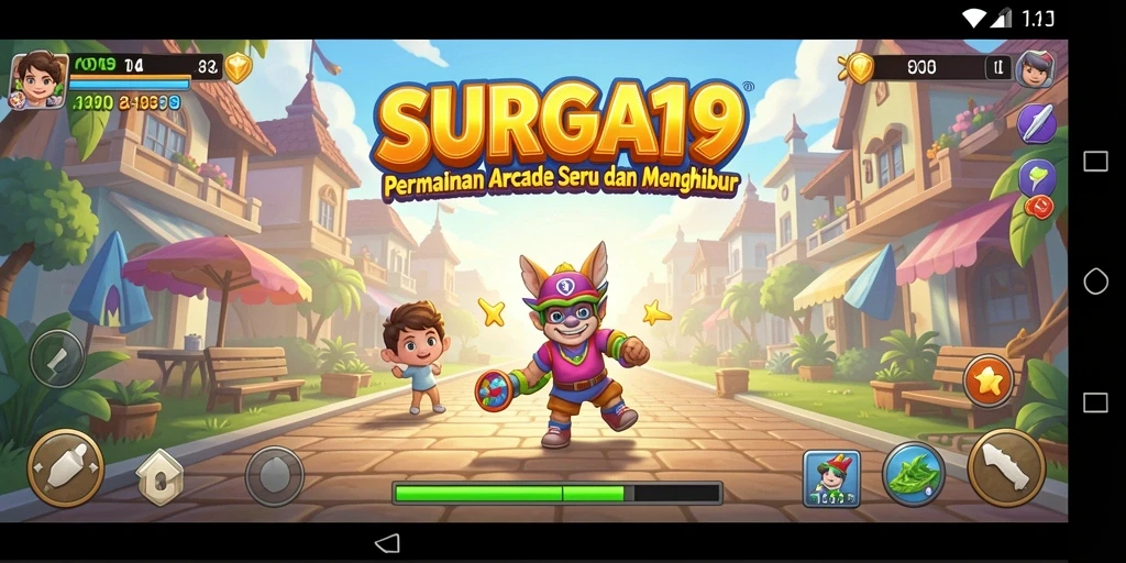 Tampilan vivid gameplay SURGA19 menampilkan aksi arcade yang seru.