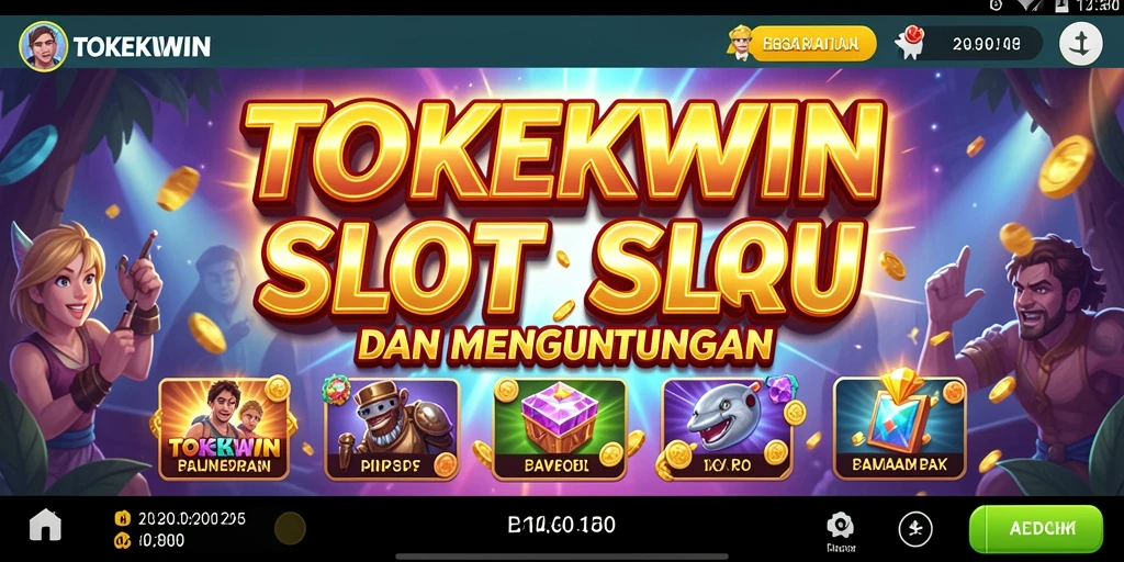 Screenshot gameplay TOKEKWIN menunjukkan kombinasi simbol yang menarik.
