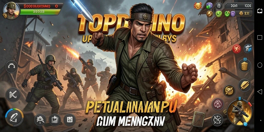 Tangkapan layar menampilkan aksi seru dalam permainan TOPDOMINO.